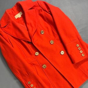 Michael Kors Orange Wool Blend Peacoat Size 4